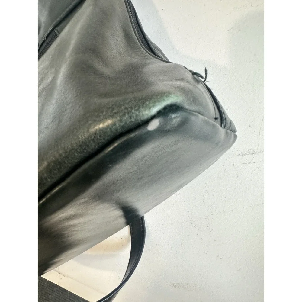 Giani Bernini Womens Forest Green & Black Buckle Hand Bag‎ Soft Leather